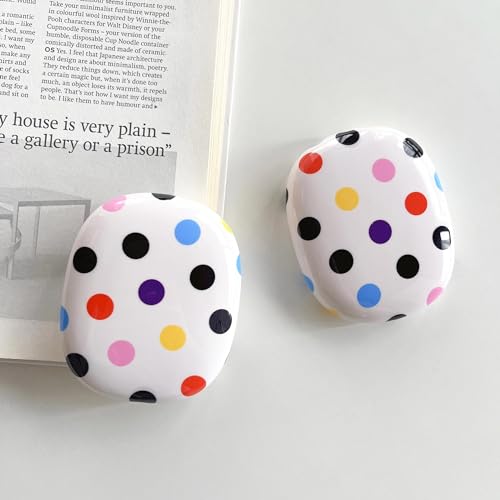 Case Compatible with AirPods Max Headphones, Soft TPU Cute Colorful Polka Dots Anti-Scratch Protective Ear Cup Covers Headphone Cases for Woman Kids - color: Colorful polka dots