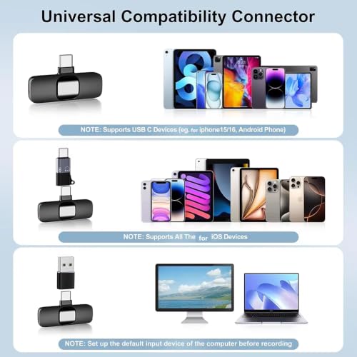 2026 PL9 Professional Wireless Lapel Lavalier Mic for USB-C Devices | iPhone/Android, 12-Hour Battery, 65ft Range, 1-Click Mute, Crisp Audio for TikTok, YouTube, Live Streaming, Recording