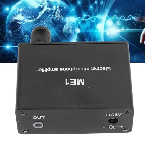 Microphone Amplifier,Electret Microphone Amp, Adjustable Gain 0-20db, XLR Output Mic Preamp, Aluminum ABS Audio Preamplifier Mixing Board, 3 Output Ports, for Condenser Microphones