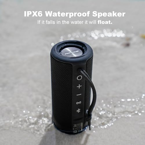 MIATONE Boombox Outdoor Portable Bluetooth Speaker Waterproof Wireless Speakers - Black - color: Black