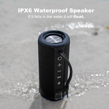 MIATONE Boombox Outdoor Portable Bluetooth Speaker Waterproof Wireless Speakers - Black - color: Black