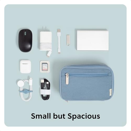 U Brands 전자 정리함 여행용 케이스, 코드 보관, 20.3cm x 13.34cm, 블루 - color: 헤이즈 블루