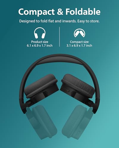 PHILIPS H3209 Wireless Headphones,On-Ear Bluetooth Headphones, Dynamic Bass, Sound Signature,Clear Call,25H Battery Life,Fast Charging,Soft Ear Cups,Bluetooth 5.3,Compact Design,Light,Dark Black - color: Dark Black