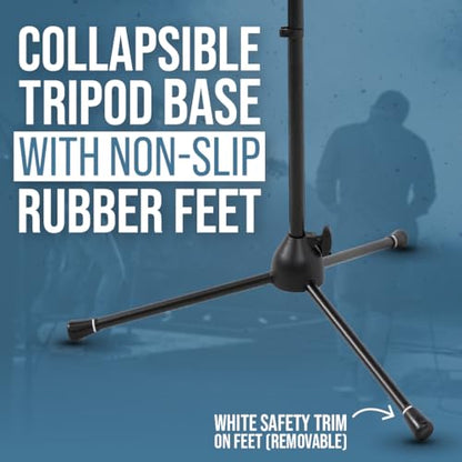 Shure by Gator Deluxe Tripod Mic Stand with Pistol Grip One-Handed Clutch; (SH-TRIPODSTANDDX) - style: Deluxe Clutch