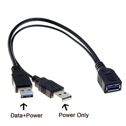 chenyang USB 3.0 Splitter Y Cable USB 1 Female to 2 Male Extra Power Data Extension Cable for 2.5" Mobile Hard Disk - color: USB 1 Female to 2 Male
