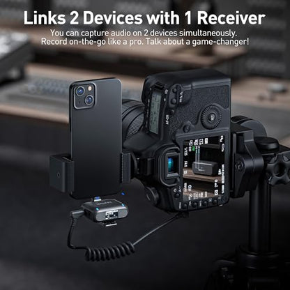 Saramonic BLINK500B2+ Wireless Lavalier Microphone for iPhone/Camera/Android, Detail-Rich Audio, 40h Battery Life, Clip on Wireless Lapel Mic for Live Streaming Video Conference Recording