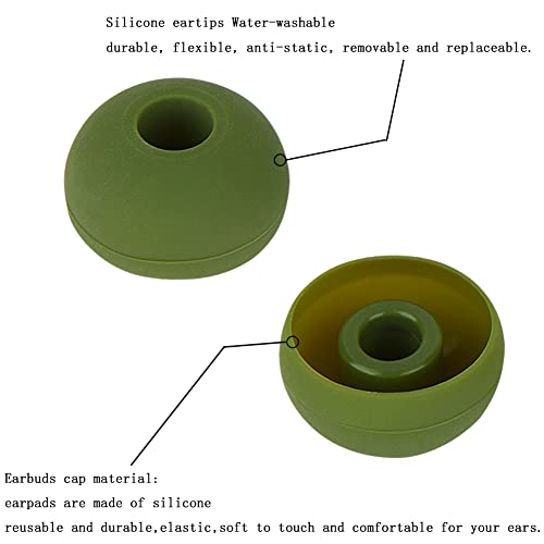 Silicone Ear Bud Tips Replacement Earbud Tips Compatible with Powerbeats 1/2/3 Wireless Beats by Dre Headphones,4 Pairs Earbud Cap - color: Grassland Green