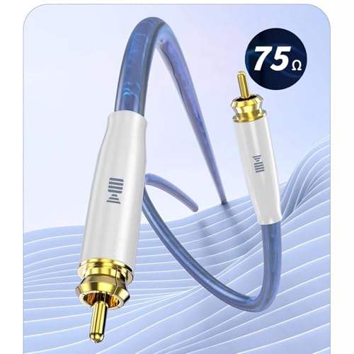 Silver Plated Stereo Audio Interconnect Cable, Shielded Dual Male to Male Phono Cord, High Fidelity Sound Wire Compatible with RCA Devices, Amplifier, Subwoofer, Home Theater, Blue, 6.5FT/2M - size: 6.5FT/2M