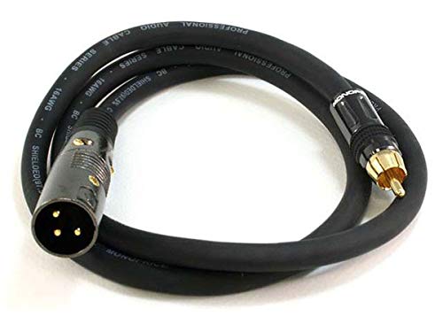 Monoprice 104776 3-Feet Premier Series XLR Male to RCA Male 16AWG Cable - size: 3ft