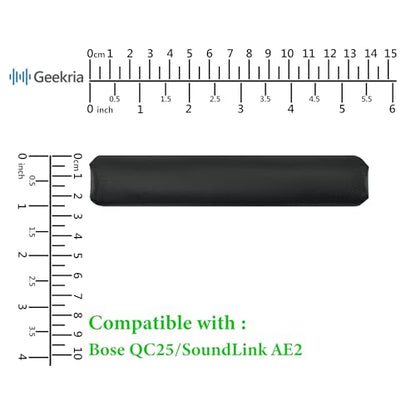 Geekria Protein Leather Headband Pad Compatible with Bose SoundLink AE2, QC25 (Do Not Fit Bose AE2) Headphones, Replacement Band Repair Part (Black) - color: Black