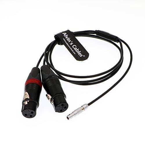 Alvin's Cables Dual XLR 3 Pin Female to 5 Pin Male Audio Input Cable for Arri Alexa Mini - color: Straight 5pin