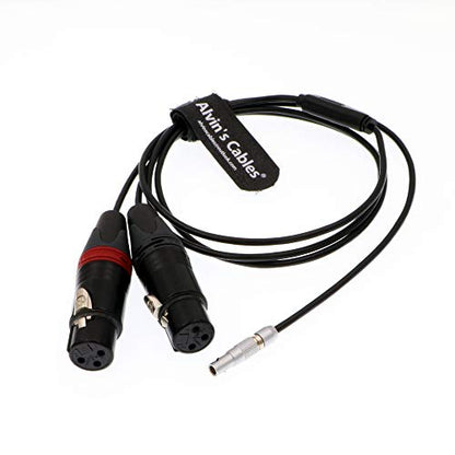 Alvin's Cables Dual XLR 3 Pin Female to 5 Pin Male Audio Input Cable for Arri Alexa Mini - color: Straight 5pin