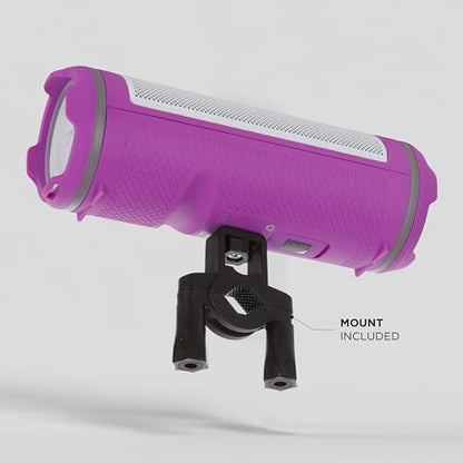 Altec Lansing HydraMOTION 2.0 Wireless Bluetooth Speaker, 16H Battery, RGB Lights, USB-C Quick Charge, IP67 Rated Waterproof Bluetooth Speaker, Mountable, Voice Assistant - color: Purple/White