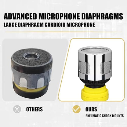 Dynamic Microphone - Professional Vocal Microphone for Singing - Premium Handheld Wired Mic with 16ft XLR to 1/4" Audio Cable - Microfono for Speaker, Mixer, Amplifier & Karaoke Machine - color: A-Red