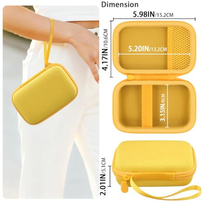 for JBL Go 5/4/3 Ultra Portable Speaker Hard Travel Case, Yellow | Protective Storage Bag with Mesh Pocket & Hand Strap, Shockproof EVA Carrying Box, Soft Lining - color: Yellow Case