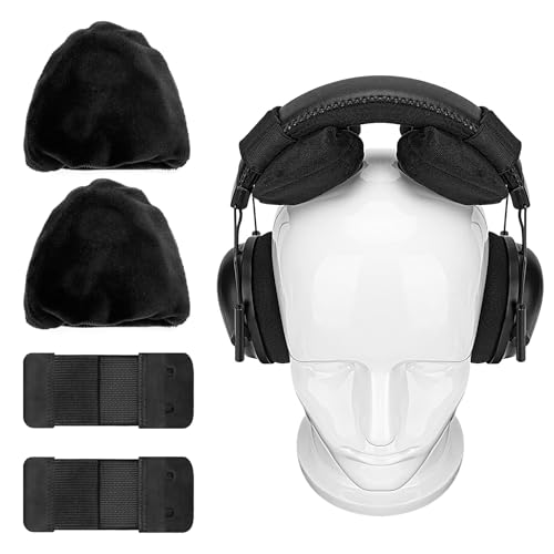 Geekria Comfort Headphones Headband Pressure Relief Pads, Compatible with Over-Ear Headsets, Velour Headband Cushion Pad for Bald Head, Prevent Headphones Hair Dent, Easy DIY Installation