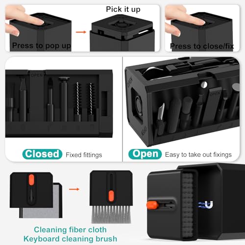 VICHYIE 32 in 1 Multi-Function Cleaning Kit for Electronic Devices (Black) - color: Black