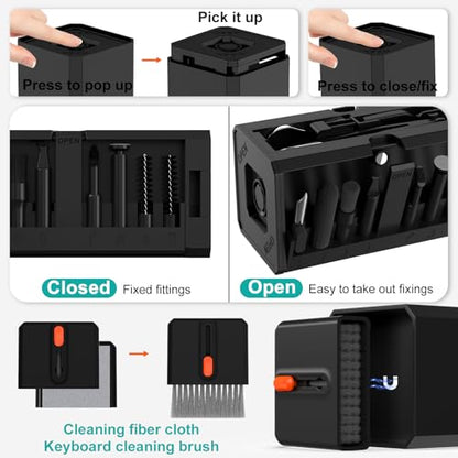 VICHYIE 32 in 1 Multi-Function Cleaning Kit for Electronic Devices (Black) - color: Black