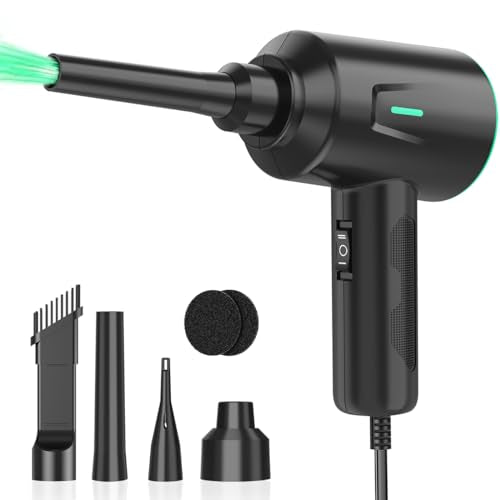 Air Duster - Electric Air Blower - 5.74oz High Power Cleaning for Computer - PC - 2 Gear Compressed Air - color: Green
