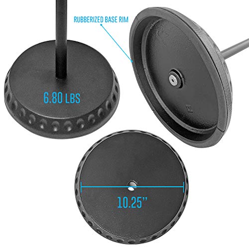 AxcessAbles Weighted Mic Stand Floor with Heavy Round Base, Quick Grip Height Adjustment - 74" Microphone Stand Include 33" Detachable Mic Boom Arm. Tall Microphone Stand for Singing (MS-201RB) 2-Pack - size: 2-Pack