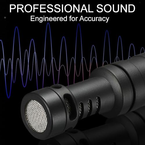 Cardioid Shotgun Microphone for Camera & Smartphone, 3.5mm Plug & Play Condenser Mic with Shock Mount & Windscreen, External Vlog Mic for YouTube & Podcast for Canon EOS 1Ds
