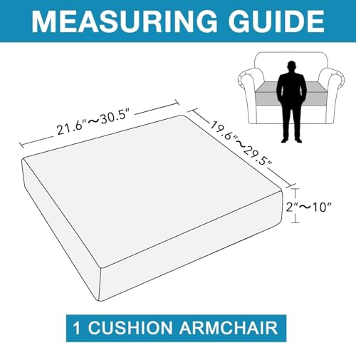 Flamingo P Super Stretch Couch Cushion Cover 1 Pack Individual Seat Slipcover with Elastic Bottom, Machine Washable Furniture Protector (1 Seat Cushion Cover, Cream) - color: Cream, size: 1 Seat Cushion Cover