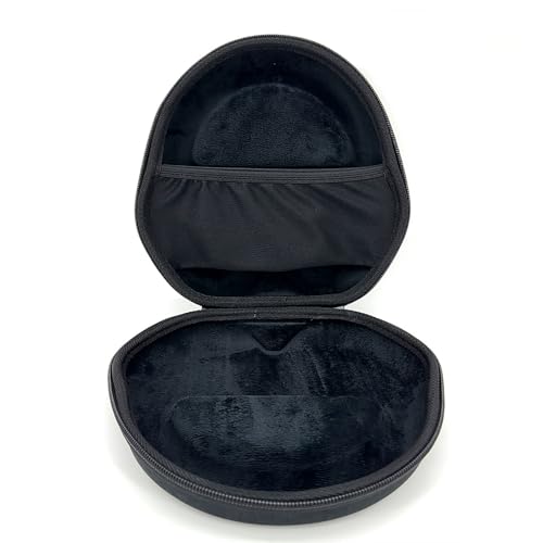 Shockproof Travel Storage Bag for Over Ear Headphones Water Resistant Foam Hard Shell with Interior Padding - color: Black