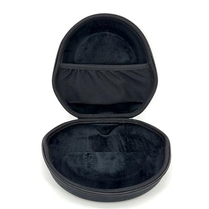 Shockproof Travel Storage Bag for Over Ear Headphones Water Resistant Foam Hard Shell with Interior Padding - color: Black