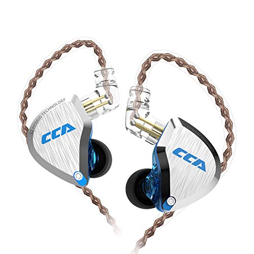 CCA C12 in-Ear Monitors, 5BA+1DD Hybrid HiFi Stereo Noise Isolating IEM Wired Earphones/Earbuds/Headphones with Detachable Tangle-Free Cable 2Pin for Musician Audiophile (Without MIC, Dream Blue) | HiFi Musician Monitor IEM, Detachable 2-Pin Cable, Noise-