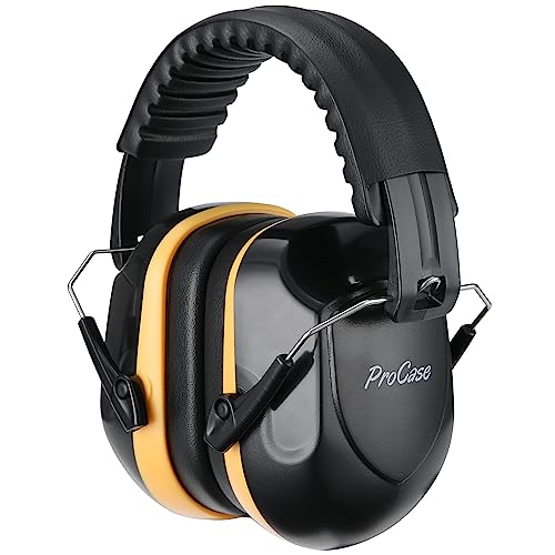 ProCase NRR 28dB Noise Reduction Ear Muffs, Foldable Adjustable Noise Cancelling Headphones - color: 1 - Orange