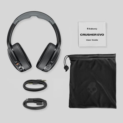 Skullcandy Crusher Evo Wireless Multi-Sensory Bass Headphones - Chill Grey | Bluetooth, Noise Isolating Over-Ear Fit, 40 Hours Battery, Microphone, Working Out, Gym, Travel, Studying, Music - color: Chill Grey