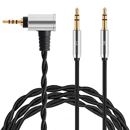 FAAEAL Monitor Headphone Cable,Dual 3.5mm Over-Ear Headphone Wire,High Purity Oxygen Free Copper AUX Cord Compatible with Hifiman HE4XX HE-350 Meze 109 Pro for Musicians Audiophiles 2.5mm 4.9ft - size: 2.5mm