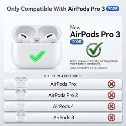 Full-Coverage dustproof Design for AirPods Pro 3 Case Cover with Cleaner Kit, Soft Silicone Cover for AirPods Pro 3rd Generation Comes with Keychain,Suitable for 3rd Generation,Pine Green - color: B4-Pine Green