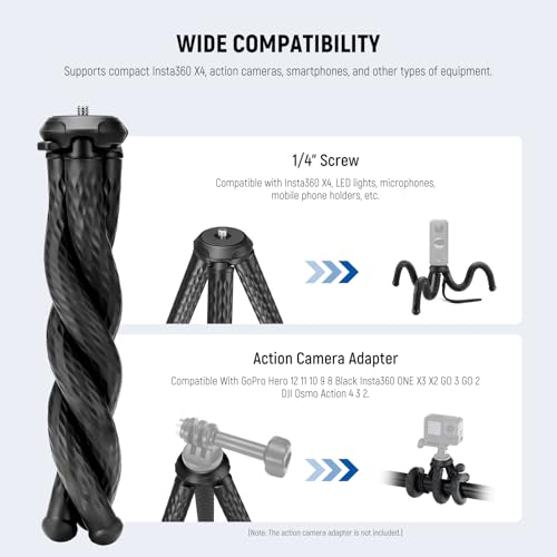 NEEWER Magnetic Flex Phone Tripod Compatible with MagSafe iPhone Android | TP33 Flexible Phone Tripod, Mini Vlog Cellphone Stand with Ball Head, for Stroller Bike Motorcycle Tube Round Objects - style: TP33