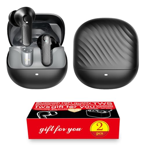 Wireless Earbuds 2 Pack, ANC in-Ear Bluetooth Headphones, Big Bass Durable, Lightweight Design for Noisy Factories, Gym, and Travel, 60 Hour Long Playtime - color: Black