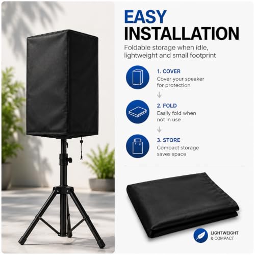 Outdoor Speaker Cover for Yorkville PS10P 10" 2012–2020, Powered Pa Speakers, Water-Resistant Weather Protective Oxford Fabric Cover for Portable Dj Speakers