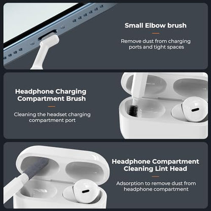 K&F CONCEPT 20-in-1 Keyboard Cleaning Kit for Phone, Camera, PC, Earphone | Suitable For Multiple Devices,Lens Pen And Blower Remove Dirt, Screen Cleaner and Pin, Disinfect, Anti-Static, Degrease,MM03