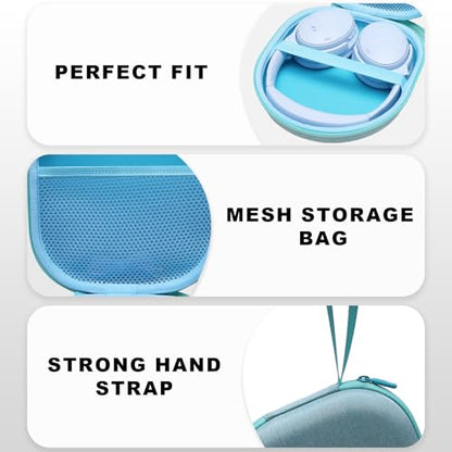 Headphone Case, Large Headphones Case Mint | Compatible with JBL, Soundcore, Sony WH-CH520/WH-CH720N, BERIBES, KVIDIO, TOZO HT3/HT2, Picun Headphone, Big Headphone Case - color: Outer Mint Green+ Inner Light Blue
