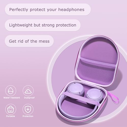 Ginsco Universal Headphone Case Compatible with JBL Tune 510BT 720BT, Sony WH-CH 720N/WH-CH520, with Sony/JBL/Soundcore Q20i Q30/BERIBES/TOZO/KVIDIO etc Wireless Headphones Purple - color: Purple