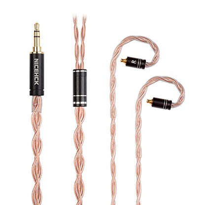 NICEHCK GCT5 Earphone Upgraded Cords, 5N IEM Cable,OCC in Ear Monitor Cables for Musician Singer Audiophile Earbuds Replacement Cord (3.5mm MMCX) - size: 3.5mm MMCX