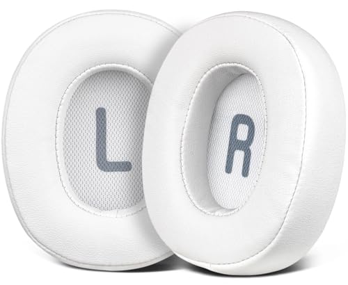 SOULWIT Earpads Replacement for JBL Tune 700BT, 710BT, 720BT, 750BTNC, 760NC, 770NC Wireless Over-Ear Headphones, Ear Pads Cushions with Soft Protein Leather and High-Density Foam - White - color: White