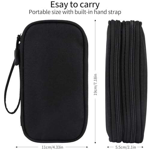 Travel Cable Organizer - Electronics Accessories Bag-Black - color: Double Layer - Black