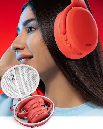 Hard Travel Carrying Case Compatible with Skullcandy Crusher Over-Ear Headphones. (Case Only, Not Include The Device) (Red) - color: Red