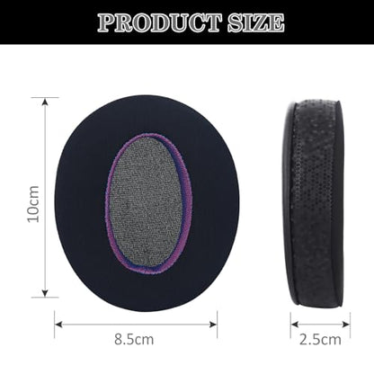 Aiivioll Ear Pads for Sony WH-CH700N/WH-CH710N/WH-CH720N/ZX770BN Headphones, Replacement Earpads with Ice Silk Cloth and Memory Foam, Ice Feel Gel Ear Cushions (Black Purple/Print) - color: Black Purple/Print