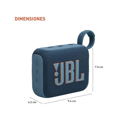 JBL Go 4 - Ultra-Portable Bluetooth Speaker - Blue | Ultra-portable JBL Pro Sound with punchier bass, Up to 7 hours of playtime plus 2 hours with Playtime Boost - color: Blue