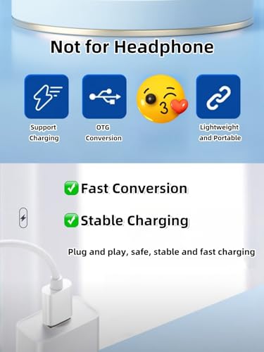 USB C to Lightning Microphone Adapter for iPhone Wireless Lavalier Microphone Fast Charging, 2 Pack Type C Male to Lightning Female Adapter Compatibility with i-Phone 17/16/15 Series,Not for Headphone