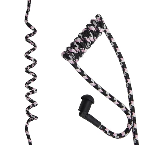 Replacement Braided Nylon Surveillance Acoustic Coil Tube for Radio Earpiece Moisture Resistant Fiber Mesh Colorful Accessories (PinkWhite-1) - color: PinkWhite-1