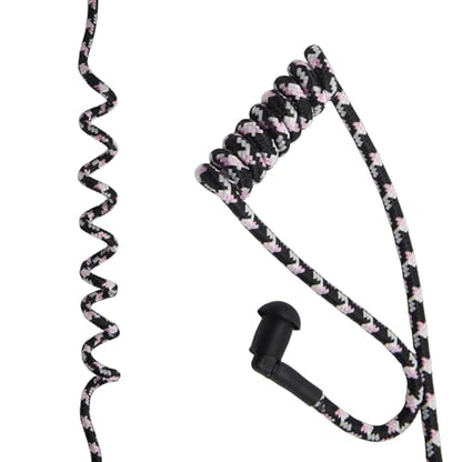 Replacement Braided Nylon Surveillance Acoustic Coil Tube for Radio Earpiece Moisture Resistant Fiber Mesh Colorful Accessories (PinkWhite-1) - color: PinkWhite-1