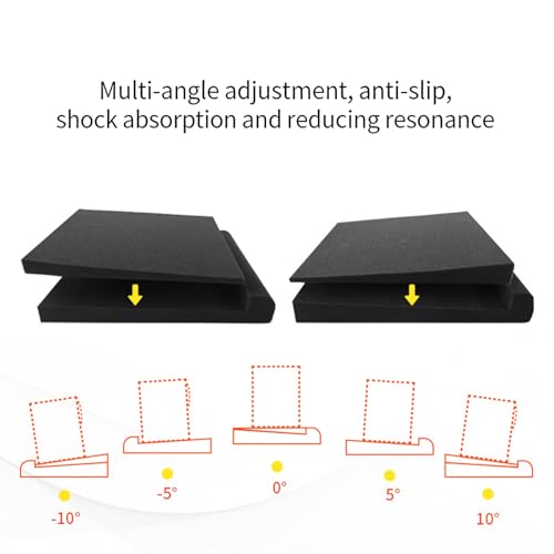 Studio Monitor Acoustic Isolation Pad for Speakers and Soundbar, High Density Foam Vibration Absorbing Riser Stand Mat for Home Theater Desktop Subwoofer - size: 28X9.5X4cm