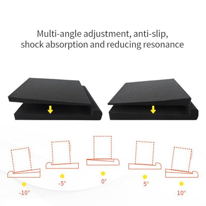 Studio Monitor Acoustic Isolation Pad for Speakers and Soundbar, High Density Foam Vibration Absorbing Riser Stand Mat for Home Theater Desktop Subwoofer - size: 28X9.5X4cm